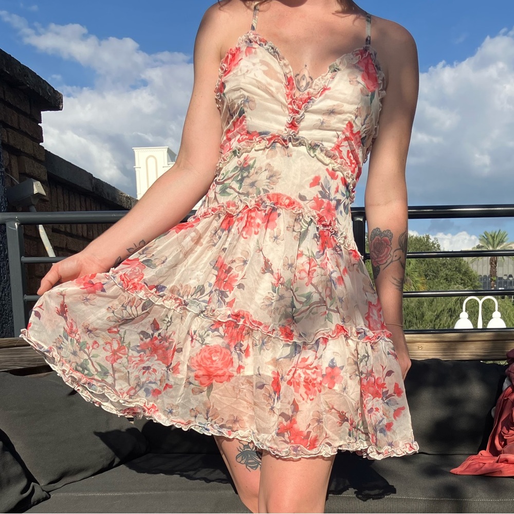 Chiffon Ruffle Floral Sundress